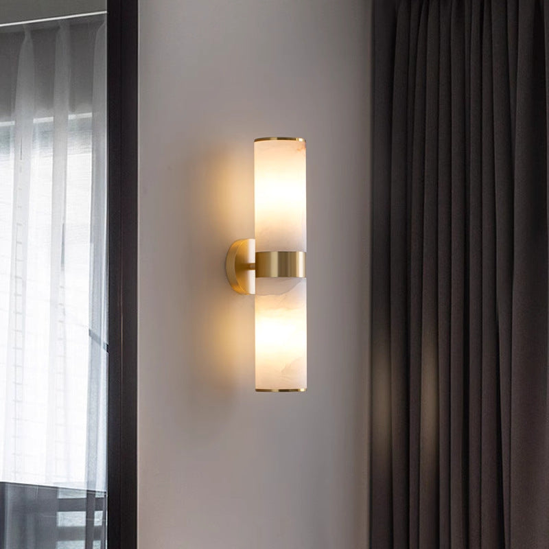 Moderne wandlamp van albast en metaal – zwart of goud 3